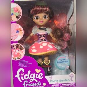 Brand New Fidgie Friends Fairie Garden Doll - Pink and Brown